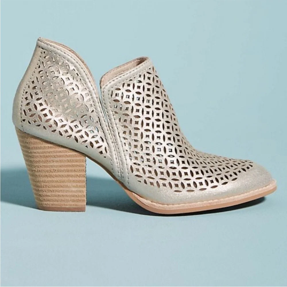 Jeffrey Campbell Sage Laser-Cut Leather Ankle Booties